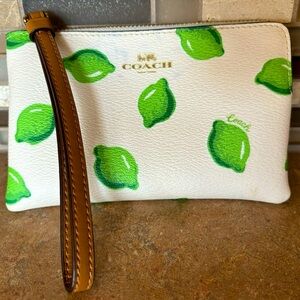 Coach Wrist Wallet with Lime Print